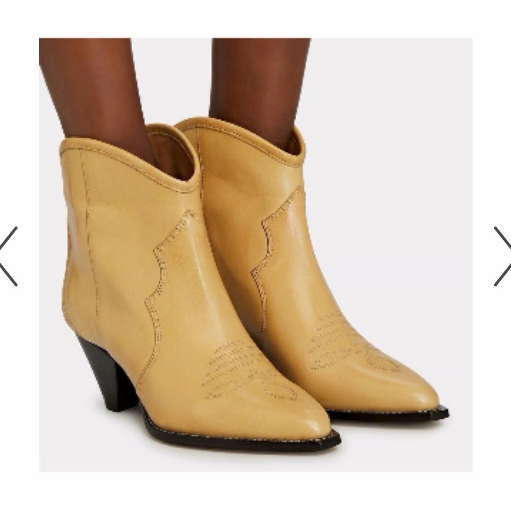 Isabel Marant Tan Pointed Ankle Booties